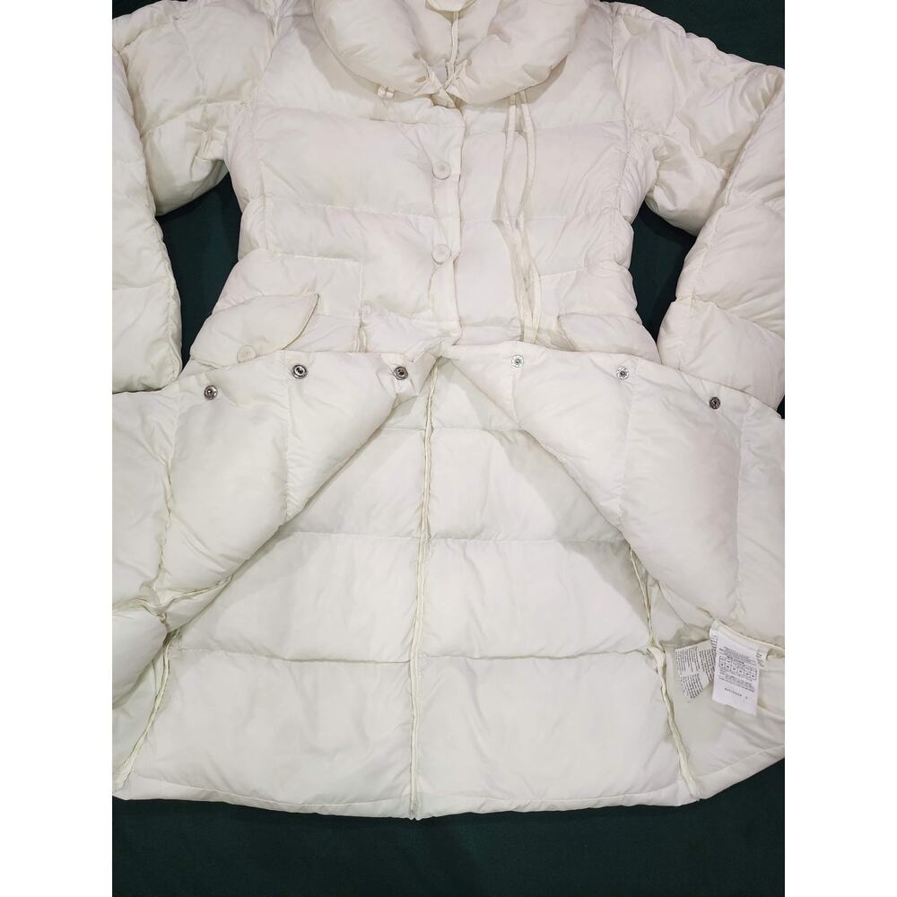 Max & Co Max Mara Womens Long Goose Down Puffer Coat Ivory Shawl Collar Sz 6 - Picture 10 of 14